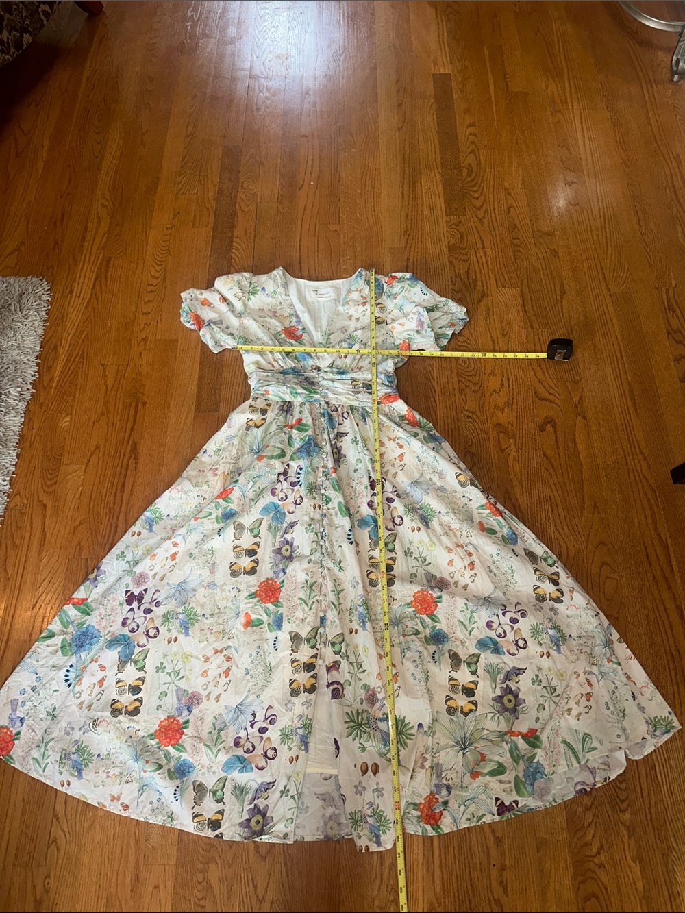 Anthropologie Katerina Button-Front Dress Floral Butterfly Print EUC small - Picture 12 of 16